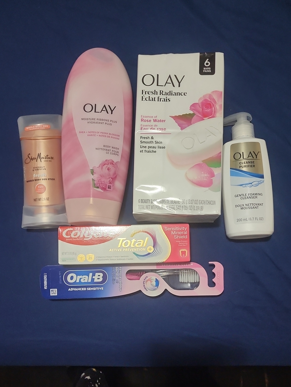 OLAY Fresh Radiance Rose Water Collectio self care bundle  - Pink & White